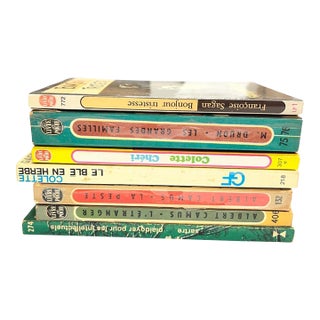 Vintage Softcover French Colette Camus Sagan Sartre Books Set/7 For Sale