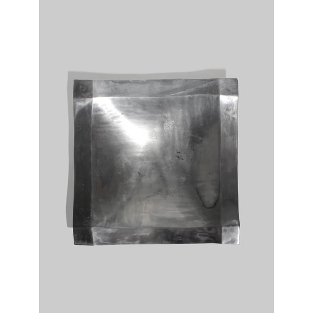 Large Aluminum Square Bowl, 1980 For Sale - Image 6 of 6