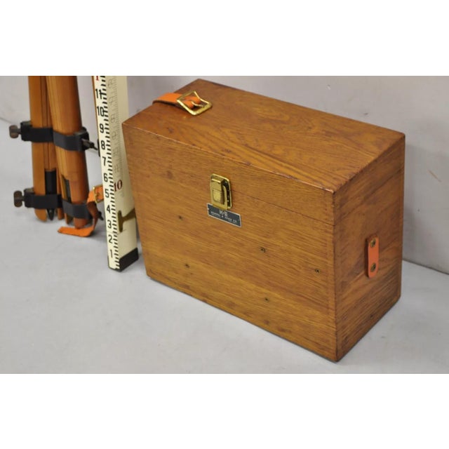 Early 20th Century Keuffel & Esser Co Survey Transit Tripod Stand With Case Stick and Accessories For Sale In Philadelphia - Image 6 of 12