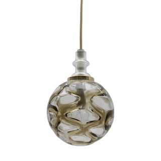 Space Age Petit Opal Glass Hanging Lamp with Chrome, 1960s Germany For Sale