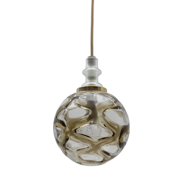 Space Age Petit Opal Glass Hanging Lamp with Chrome, 1960s Germany For Sale