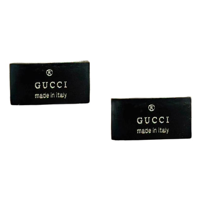 Late 20th Century Gucci Estate Mens Cufflinks Sterling Silver, A Pair For Sale