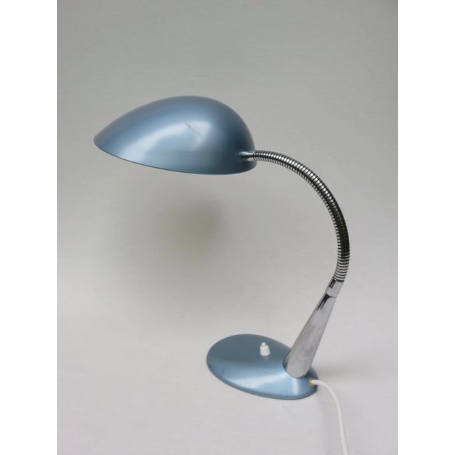 1950s Blue-Metallic Table Lamps with Chromed Arm, 1950s, Set of 2 For Sale - Image 5 of 16