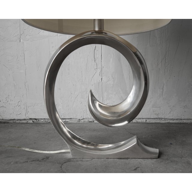 1980s Rare Chrome Pierre Cardin Table Lamp by Erwin Lambeth For Sale - Image 5 of 5