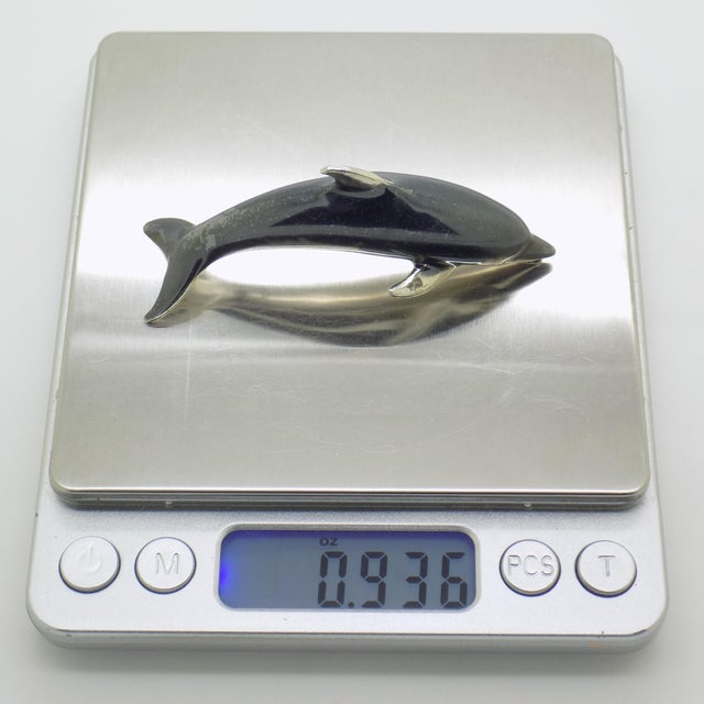Vintage Italian Handmade Silver 800 Darkened Dolphin Figurine by Saturno, Arezzo, 1980s For Sale - Image 11 of 14