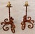 Vintage Rustic Wrought Iron Spanish Revival Style Candle Holders Converted to Table Lamps, Circa 1980s- A Pair For Sale - Image 4 of 12
