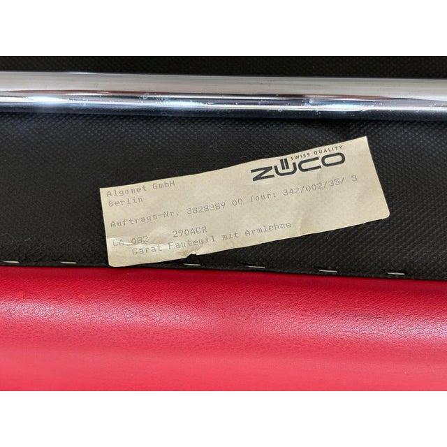 Carat Club Chair in Red Leather from Züco For Sale - Image 12 of 13