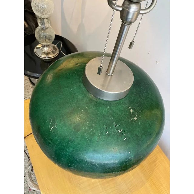 Green 1980s Italian Table Lamp 35" H With Antique Glazed Amphora Base For Sale - Image 8 of 13