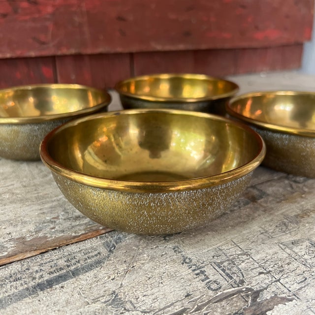 Set of 4 Vintage British Royal Navy Brass Finger Mess Bowls For Sale - Image 4 of 13