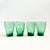 A set of 4 mid century green crinkle glass tumblers. Each glass has a great organic shape. Made in Italy. 2 sets of 4 are...