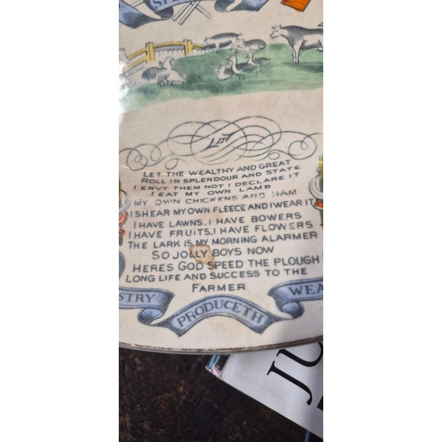 Burgess & Leigh Mid 19th Century Burgess & Leigh 14" Platter God Speed the Plough For Sale - Image 4 of 4
