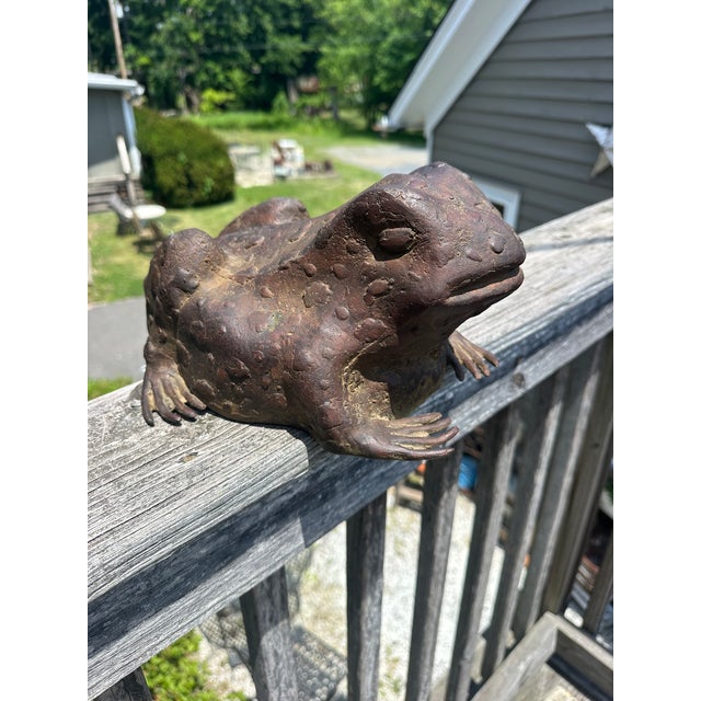 Metal Bronze Frog Sculpture For Sale - Image 7 of 11