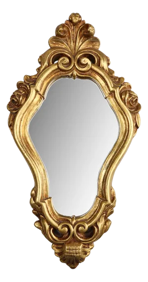 Louis XV French Shell Mirror in Wood and Plaster, France, 1950s