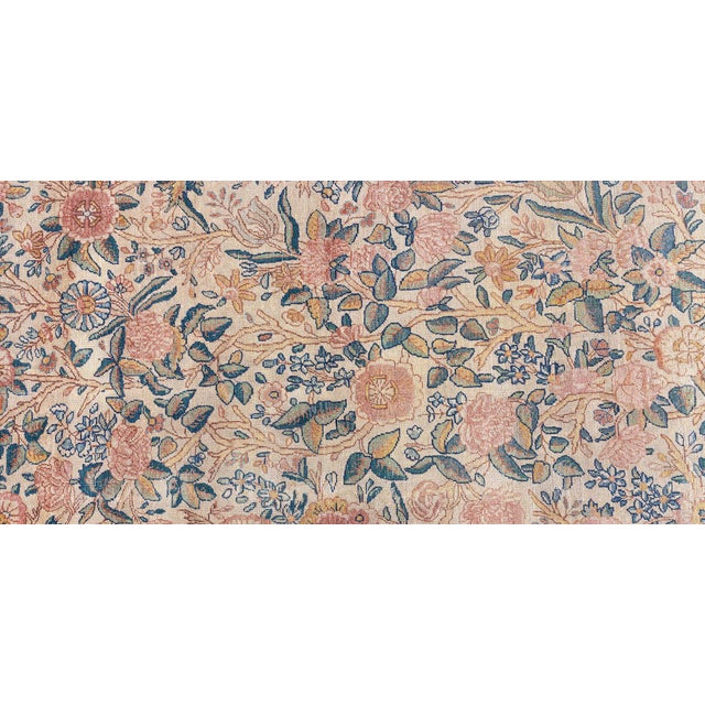 Textile 19th Century Persian Kirman Floral Handwoven Wool Rug For Sale - Image 7 of 9