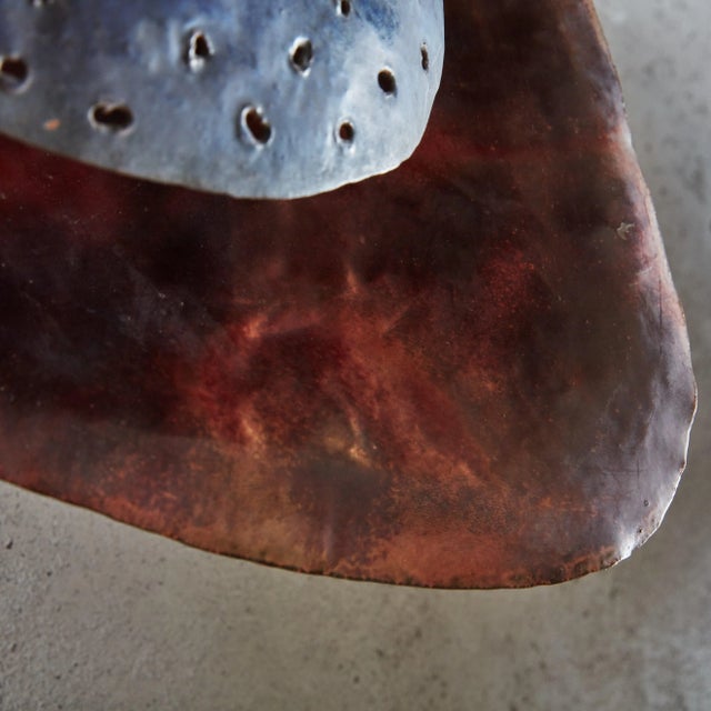 Purple Artisan Made Purple Patinated Metal Sconce, France 1950s For Sale - Image 8 of 10