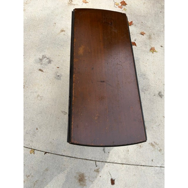 Wood Antique Gateleg Drop Leaf Oval Dining Table With Drawer For Sale - Image 7 of 10