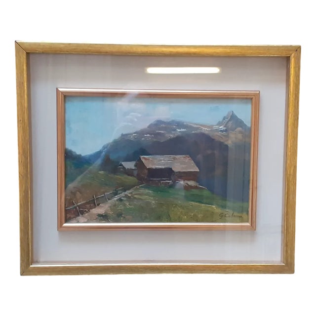 Giovanni Colmo, Landscape, Oil Painting, 1920s, Framed For Sale