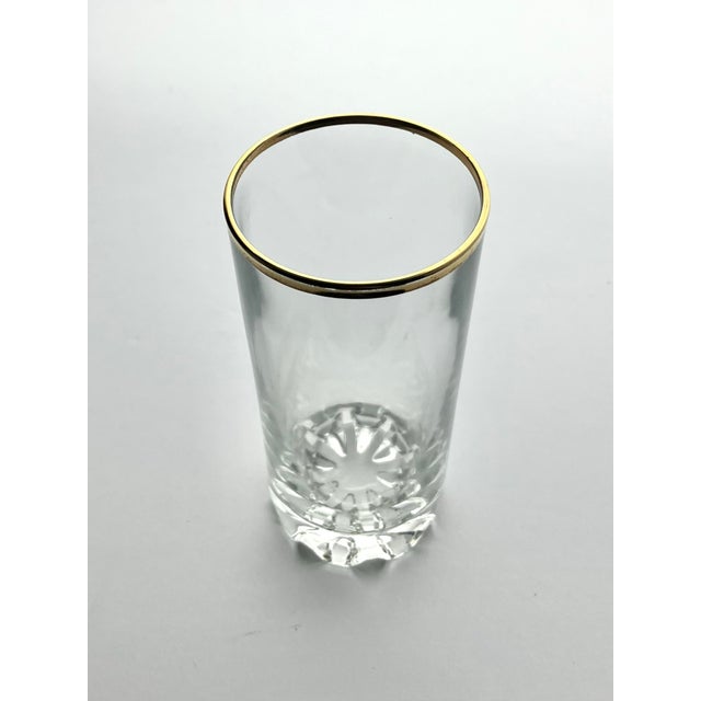 1990s Vintage Gold Rim Highball Tumbler Drinking Glasses - Set of 6 For Sale - Image 5 of 6