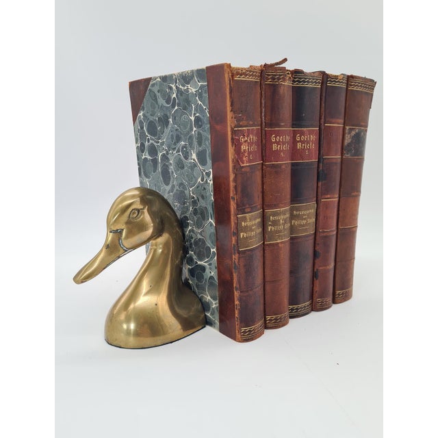 Vintage Duck-Shaped Bookends in Brass, 1970s, Set of 2 For Sale - Image 3 of 8