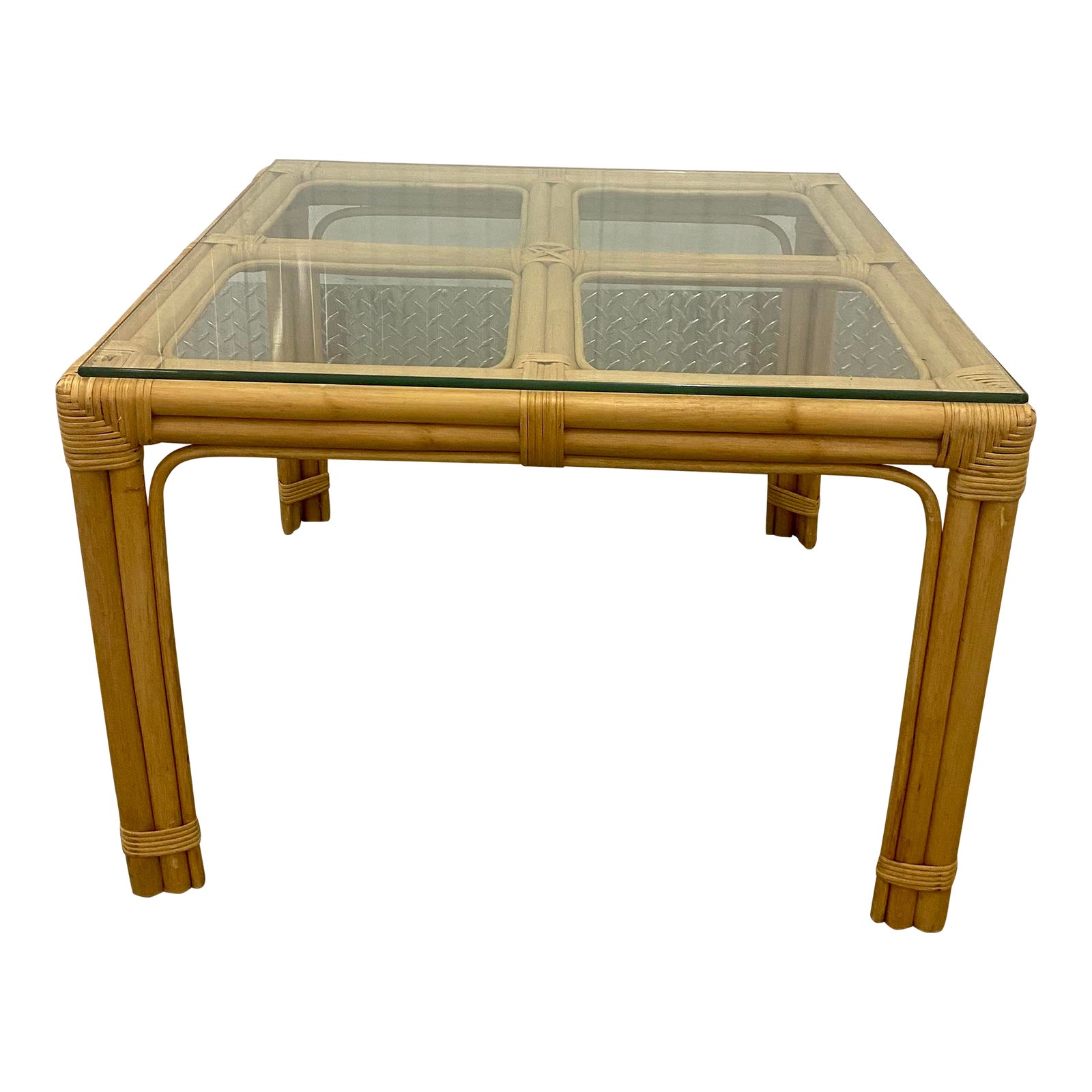1970s Brown Jordan Rattan Coffe Table Chairish