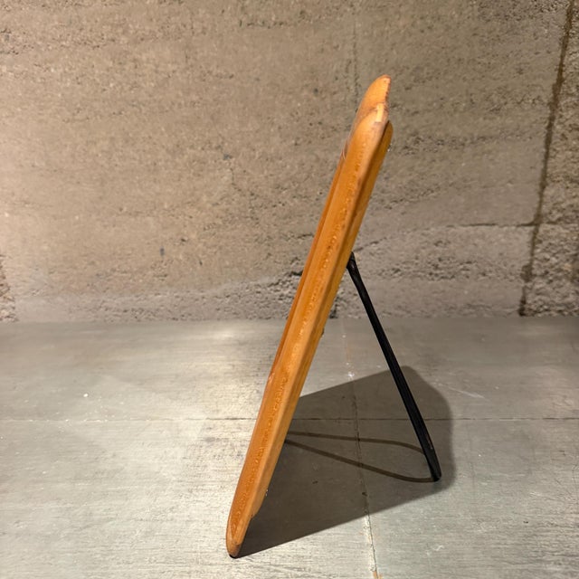 Mid-Century Modern Solid Blond Wood Tabletop Vanity Beveled Edges For Sale - Image 15 of 17