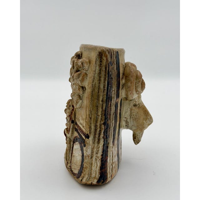 Mid-Century Modern Brutalist Sculptural Rams Head Vase, 1960s For Sale - Image 3 of 6