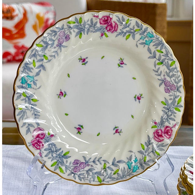 Minton English Fine Bone China Plates - Set of 7 For Sale - Image 9 of 11