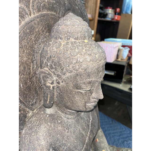 Mid 20th Century Carved Stone Buddha For Sale - Image 10 of 12