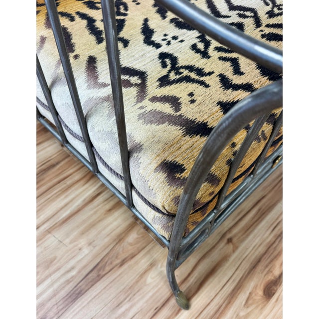 Vintage Maison Jansen Style Scrolled Steel Settee Daybed For Sale - Image 11 of 13