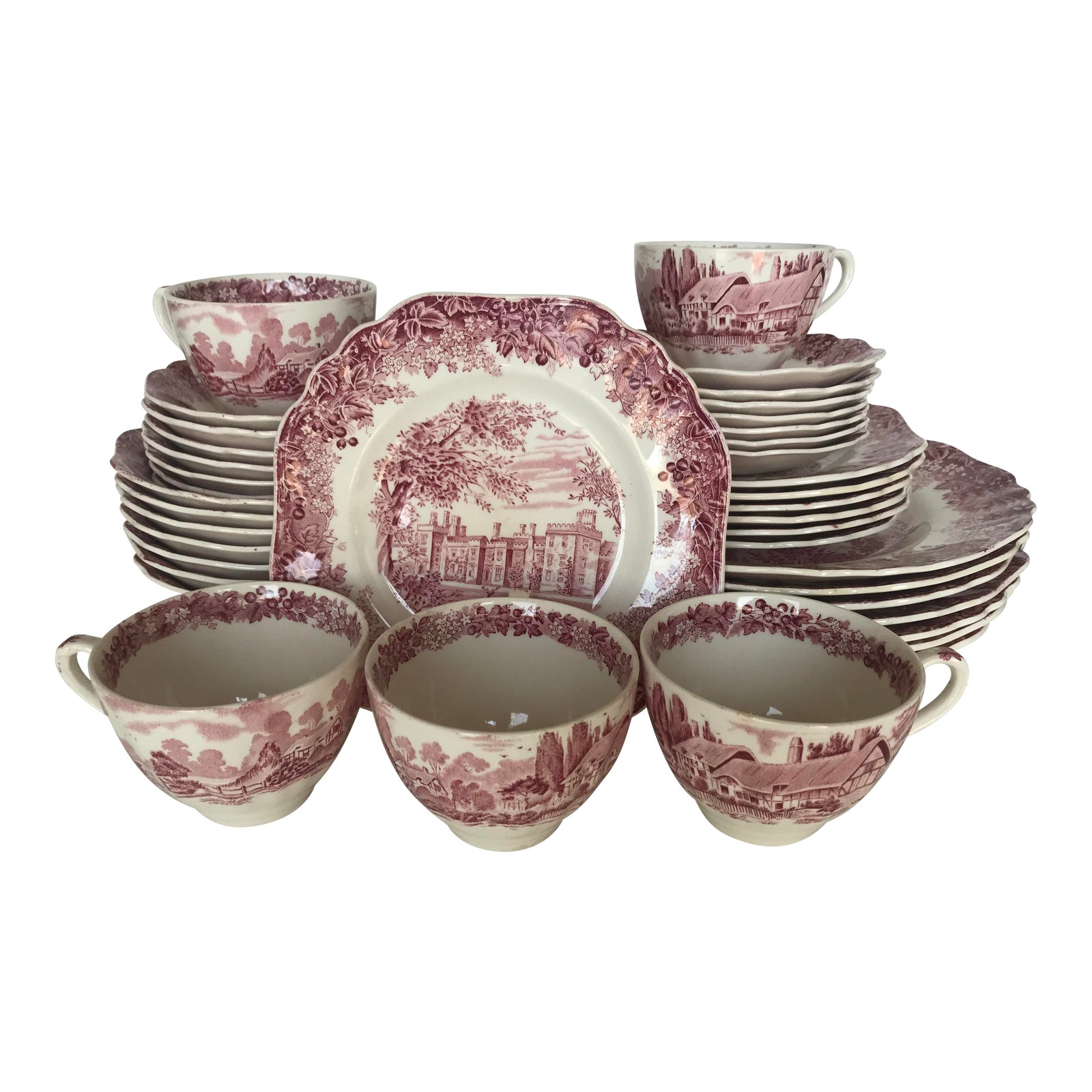 J&G Meakin “Romantic England” China Set of 40 Chairish