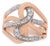 10K Rose Gold 1/2 Cttw Round-Cut Diamond Intertwined Multi-Loop Cocktail Ring (I-J Color, I1-I2 Clarity) - Size 7 For Sale