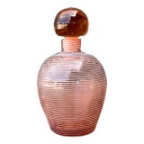 Vintage French Art Deco Style Spiral Glass Decanter For Sale