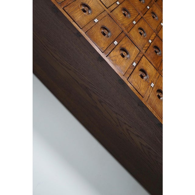Brown Large English Oak Apothecary Cabinet, 1920s For Sale - Image 8 of 18