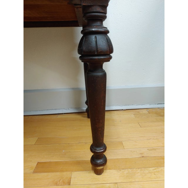 Brown Antique 19th Century Mahogany Renaissance Revival Banker's Cylinder Secretary Desk For Sale - Image 8 of 13