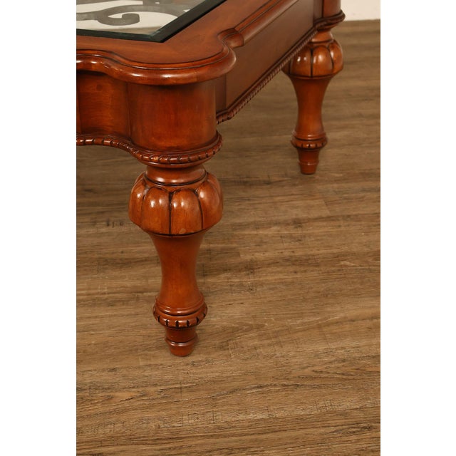 Ethan Allen Tuscany Glass Top Coffee Table With Iron Scroll Base For Sale - Image 10 of 18