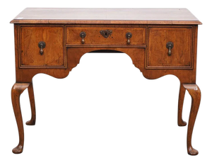 Antique Burr Walnut Queen Anne Style Ladies Writing Desk
