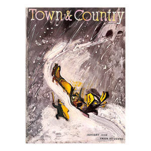 Town & Country January 1938 W/ Ludwig Bemelmans Cover Artwork