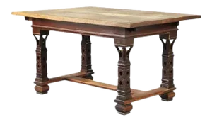 Swedish Celtic Revival Painted Oak and Pine Dining Table