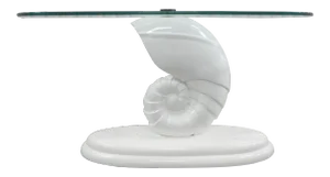 1970s Hollywood Regency Shell Console Table
