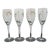 Perrier Jouet Art Nouveau Hand Painted Belle Epoque Flower Champagne Flute Set For Sale