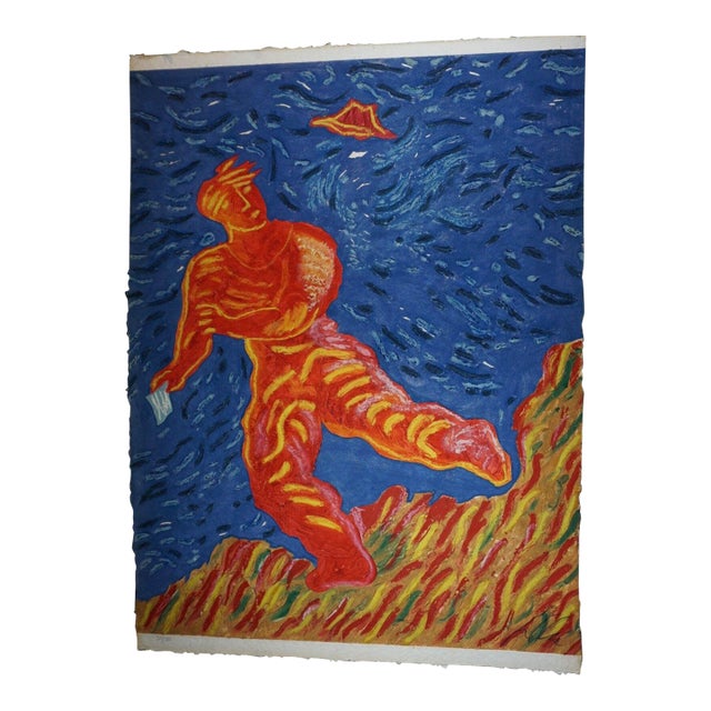 1990s Sandro Chia Untitled #10 Carborundum Etching Handmade Paper Hand Signed and Numbered Art For Sale