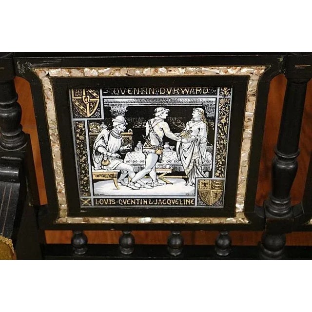 19th Century Aesthetic Victorian Parlor Set Settee & 4 Chairs by John Moyr Smith For Sale - Image 9 of 13