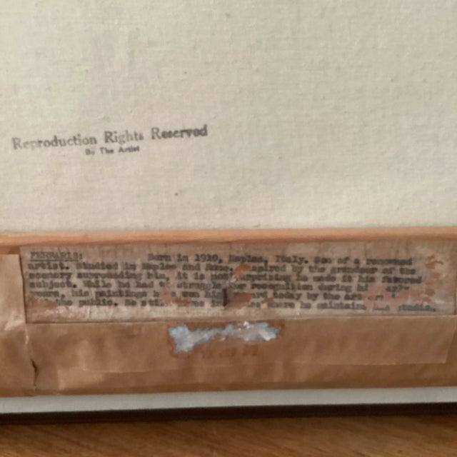 Mid 20th Century Original Oil Painting "Harbor Morning" Signed by Artist Italy, Framed For Sale - Image 12 of 12