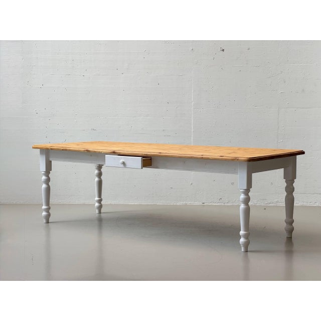 Large Country-Style Dining Table in Wood, 1980s For Sale - Image 5 of 18