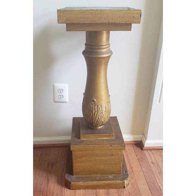 Late Victorian Giltwood Column Pedestal / Plant Stand For Sale - Image 10 of 10