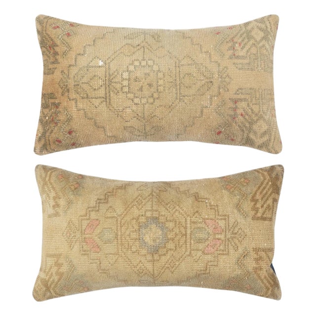 16"x28" SET OF 2 - Handmade Rug Cushion Covers. A pair of Lace Pillow Covers For Sale