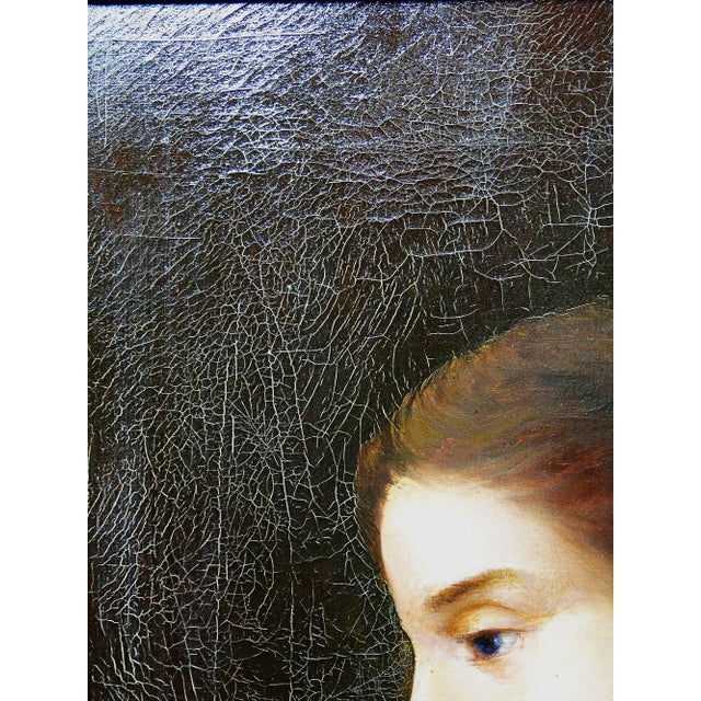 A. Piard, Portrait of a Young Woman in Profile, Oil on Canvas, 19th Century, Framed For Sale - Image 11 of 13
