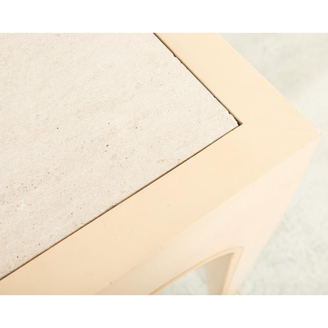 Sally Sirkin J. Robert Scott Travertine Snail Console Table For Sale - Image 13 of 18