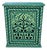 Hand Painted Mediterranean Medicine Cabinet / Wall Shelf / Green Zouak For Sale