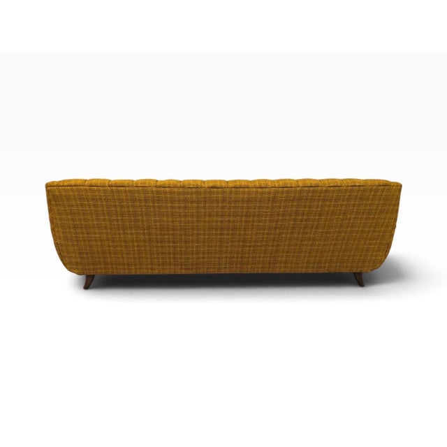 Mid-Century Modern Walnut Upholstered Sofa & Arm Chair For Sale - Image 9 of 16